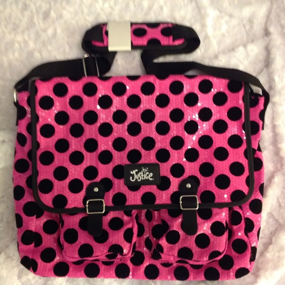 Justice Other - Justice Pink Polka Dot Messenger Bag